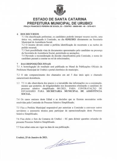 Secretaria de Assistência Social contrata estagiário