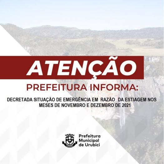 Prefeitura Municipal de Urubici | Prefeitura de Urubici decreta situação de emergência em razão da estiagem que assola o município Prefeitura Municipal de Urubici | Prefeitura de Urubici decreta situação de emergência em razão da estiagem que assola o município