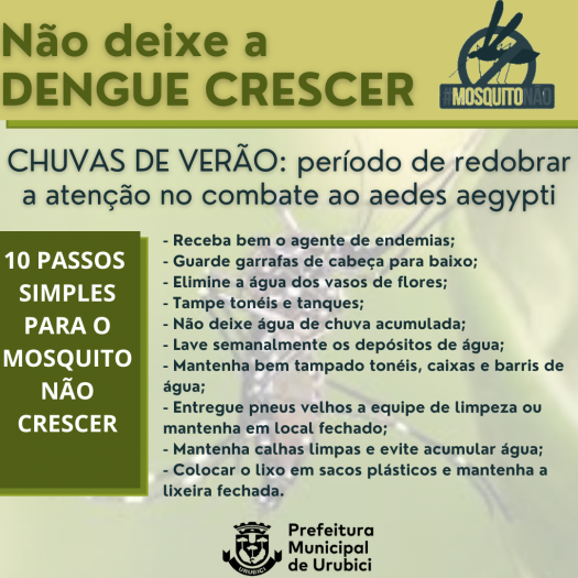 NÃO DEIXE A DENGUE CRESCER NÃO DEIXE A DENGUE CRESCER