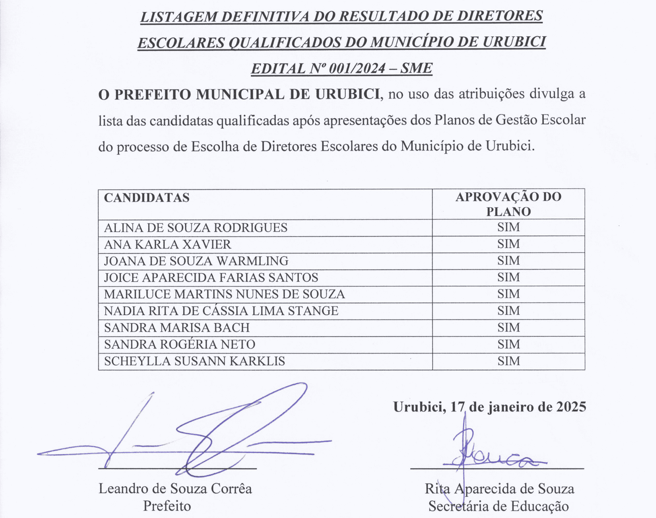 Prefeitura de Urubici | Prefeitura divulga listagem definitiva dos candidatos à função de diretor escolar Prefeitura de Urubici | Prefeitura divulga listagem definitiva dos candidatos à função de diretor escolar