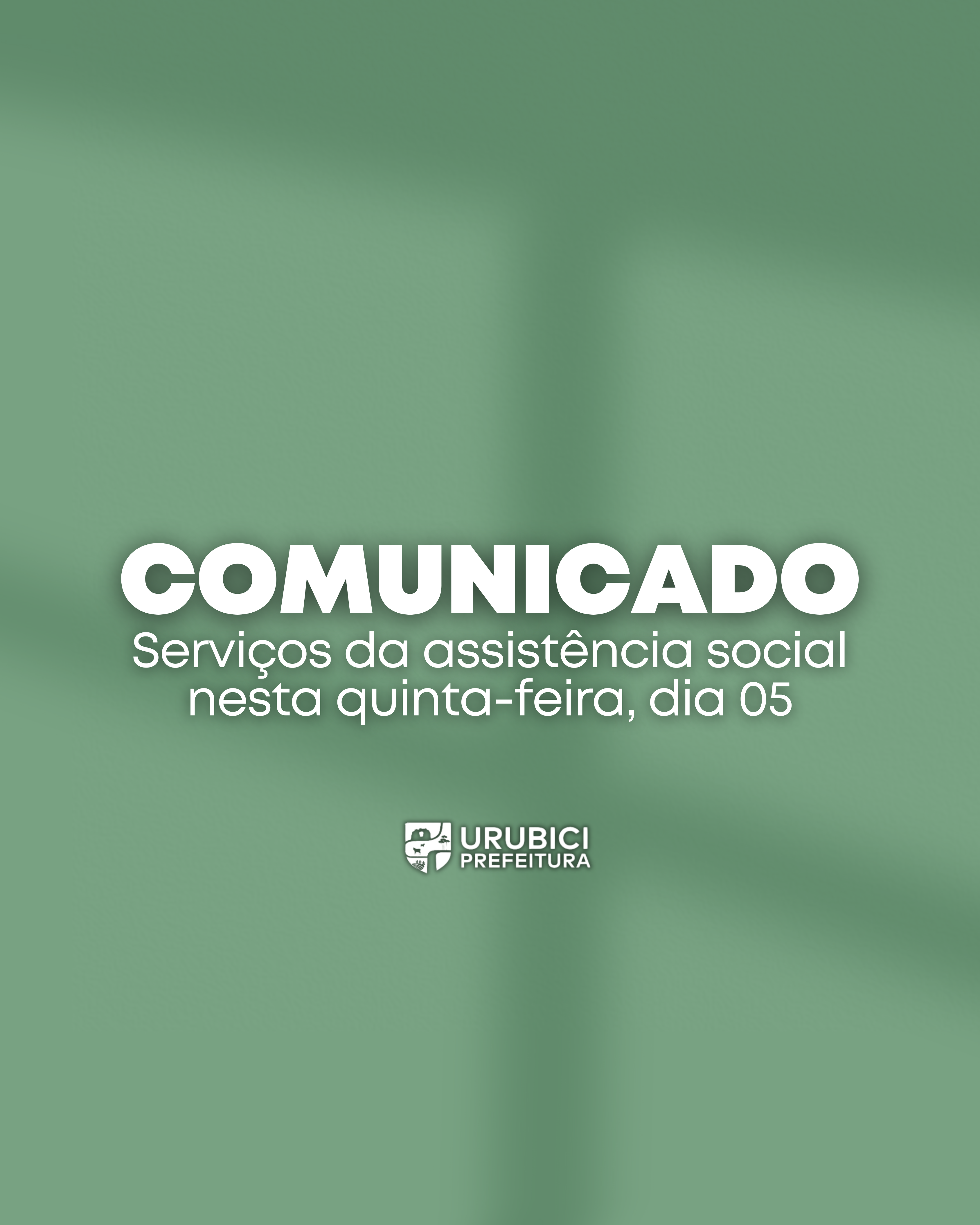 Prefeitura de Urubici | Pausa temporária nos serviços da Assistência Social