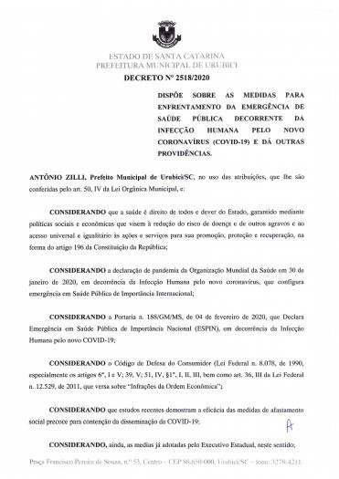 DECRETO Nº2518/2020 DECRETO Nº2518/2020
