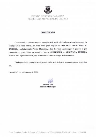 Prefeitura Municipal de Urubici | ATENÇÃO - AUDIÊNCIA PÚBLICA CANCELADA Prefeitura Municipal de Urubici | ATENÇÃO - AUDIÊNCIA PÚBLICA CANCELADA