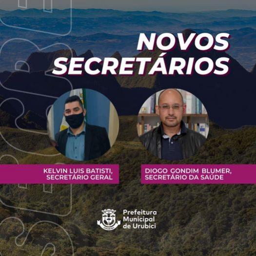 A Prefeitura Municipal de Urubici conta com novo Secretário Geral e Secretário da Saúde A Prefeitura Municipal de Urubici conta com novo Secretário Geral e Secretário da Saúde
